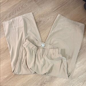 Cuyana Wide Leg Pants in Light Tan